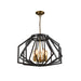 Buy Pendant Lights Australia Gamba 5 Light Oiled Bronze Wide Cage Pendant - GAMBA1