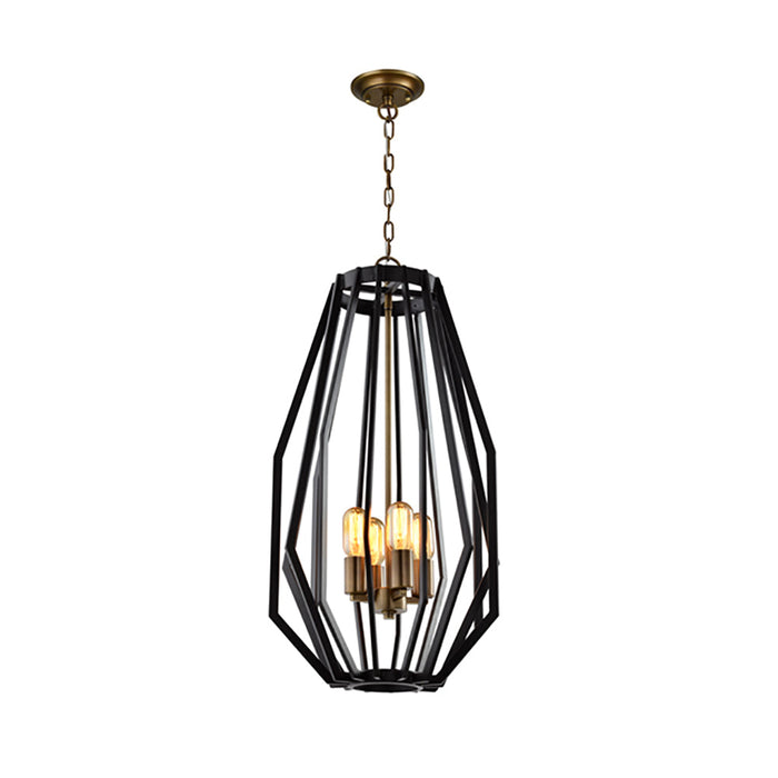 Buy Pendant Lights Australia Gamba 4 Light Oiled Bronze Narrow Cage Pendant - GAMBA2