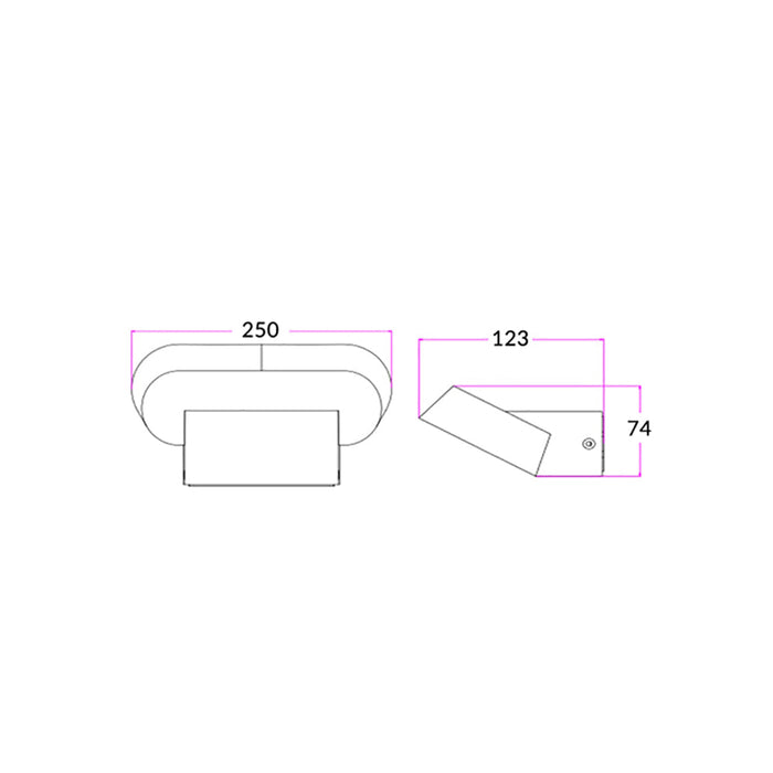 Buy Exterior Wall Lights Australia GLANS Exterior LED Surface Mounted Wall Light White 13W 3000K IP65 - GLANS04