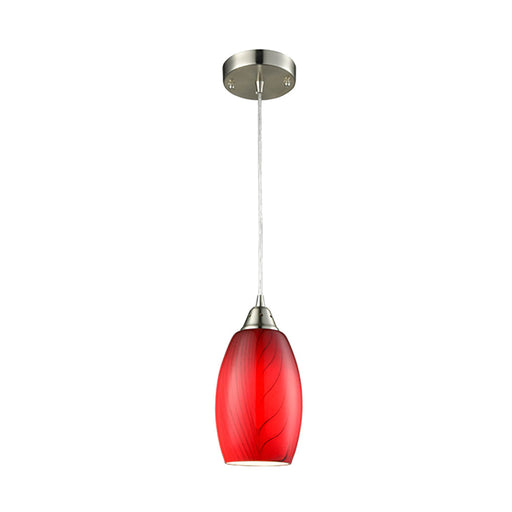 Buy Pendant Lights Australia GLAZE Ellipse Hand Blown Glass 1 Light Pendant Red - GLAZE1