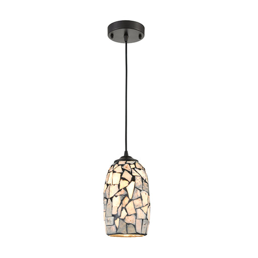 Buy Pendant Lights Australia GLAZE Ellipse Hand Blown Glass 1 Light Pendant Dark Stone Mosaic - GLAZE10