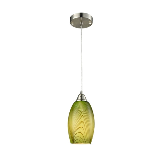 Buy Pendant Lights Australia GLAZE Ellipse Hand Blown Glass 1 Light Pendant Green - GLAZE2