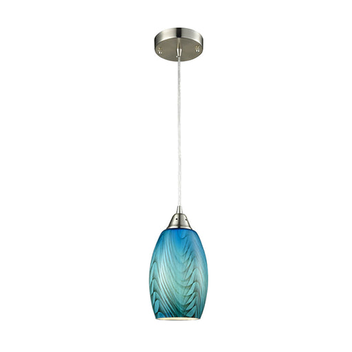 Buy Pendant Lights Australia GLAZE Ellipse Hand Blown Glass 1 Light Pendant Blue - GLAZE3