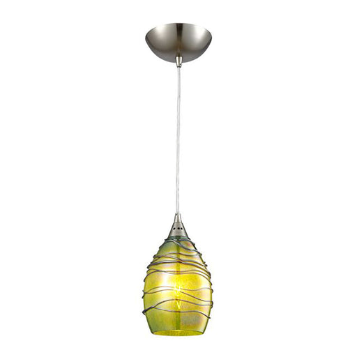 Buy Pendant Lights Australia GLAZE Ellipse Hand Blown Twist Glass 1 Light Pendant Olive Green - GLAZE8