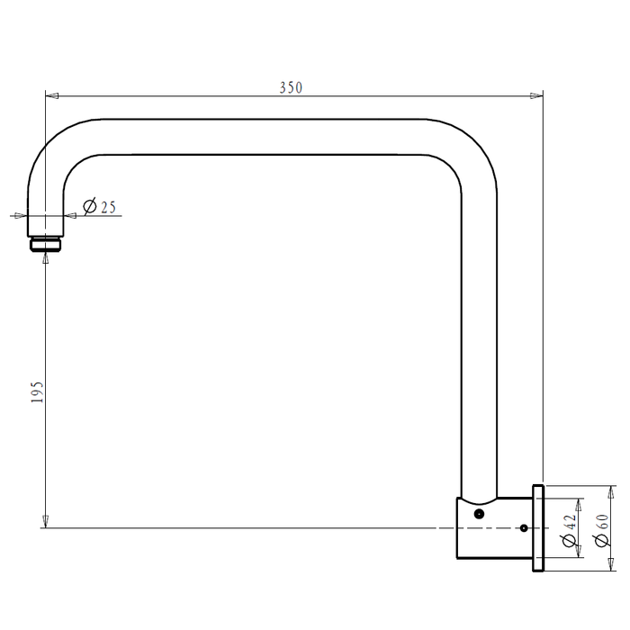 Mica Gooseneck Shower Arm Brushed Nickel - GN-R-3135-BN