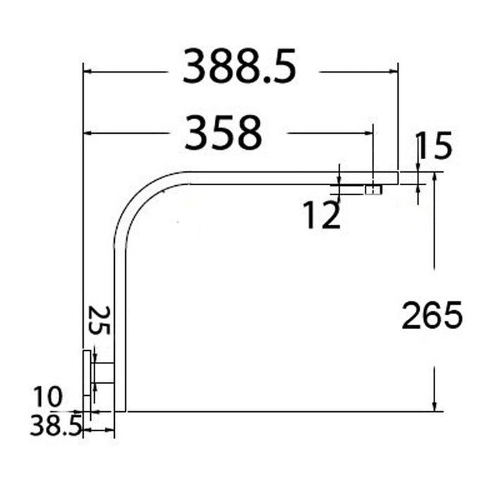 Deko Value Gooseneck Shower Arm Black - GN-SS-2727-BLK