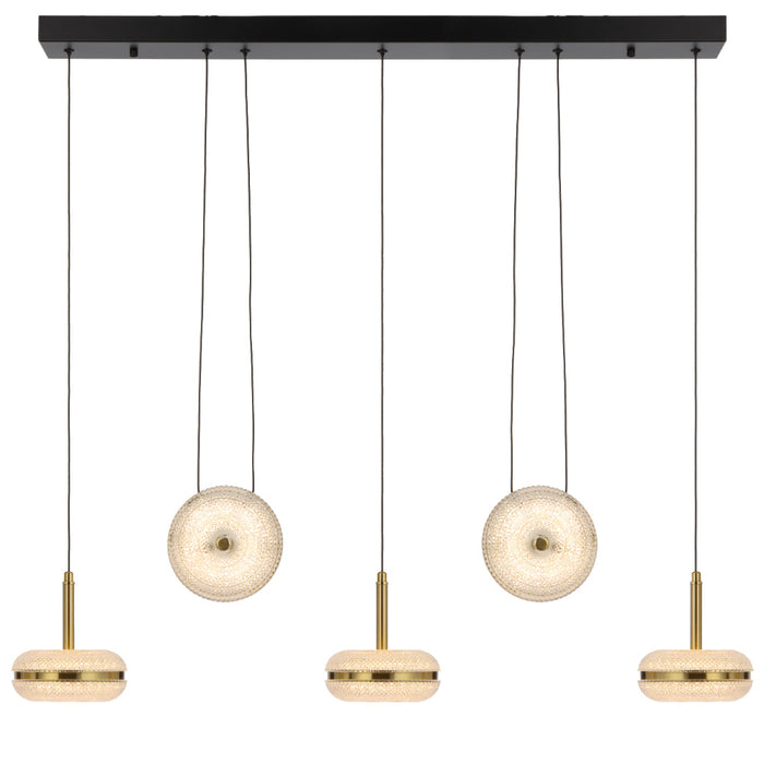 Govan 5 Light Bar LED Pendant Antique Gold - GOVAN PE5B-AG