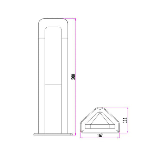 Buy Bollard Lights Australia HATHOR Exterior LED Bollard Dark Grey 13W 3000K IP54 500mm - HATHOR2