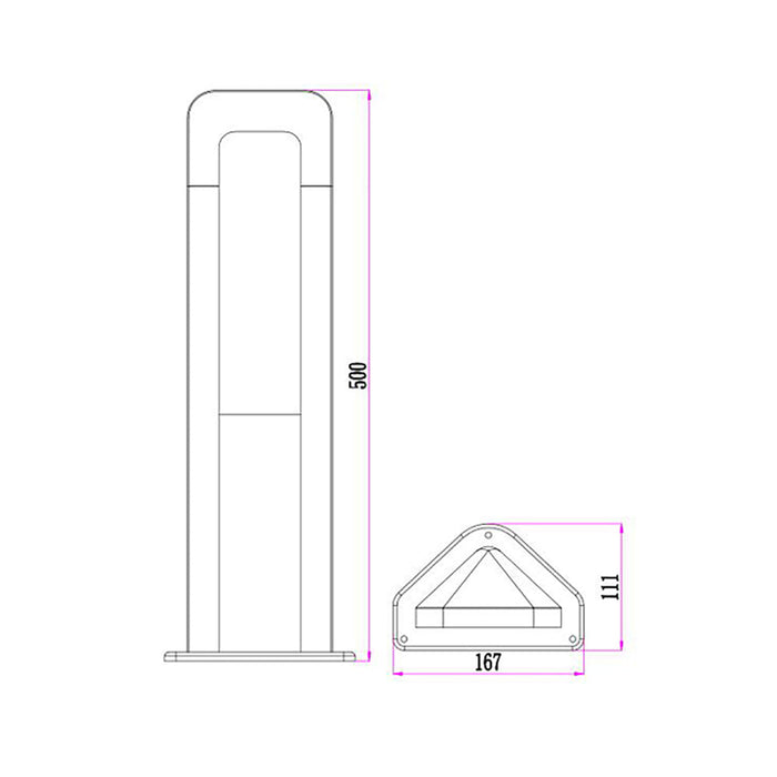 Buy Bollard Lights Australia HATHOR Exterior LED Bollard Dark Grey 13W 3000K IP54 500mm - HATHOR2