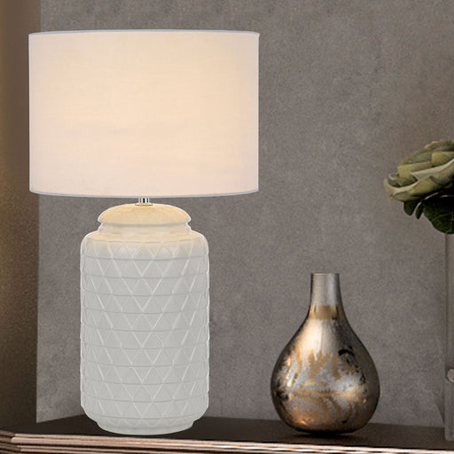 Buy Table Lamps Australia Heshi Table Lamp W300mm White Ceramic - HESHI TL-WH