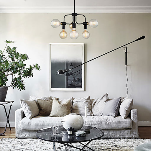 Buy Pendant Lights Australia HEXA Modern Abstract 6 Light Pendant Black - HEXA1