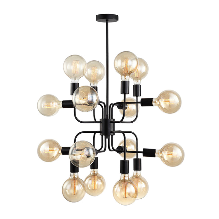 Buy Pendant Lights Australia HEXADE Modern Abstract 16 Light Pendant Black - HEXADE1