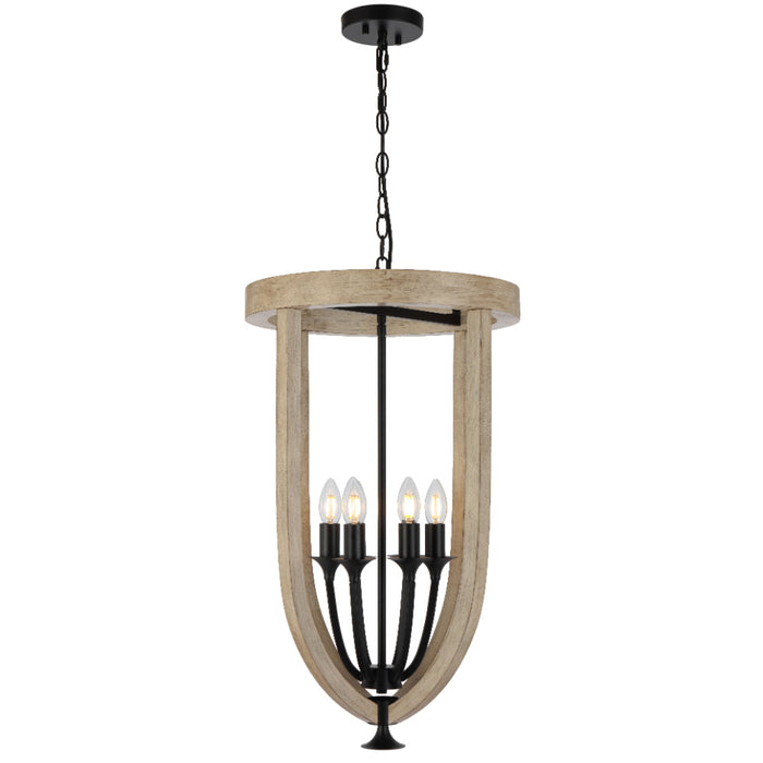 Hosley 6 Light Pendant Black - HOSLEY PE6-BK