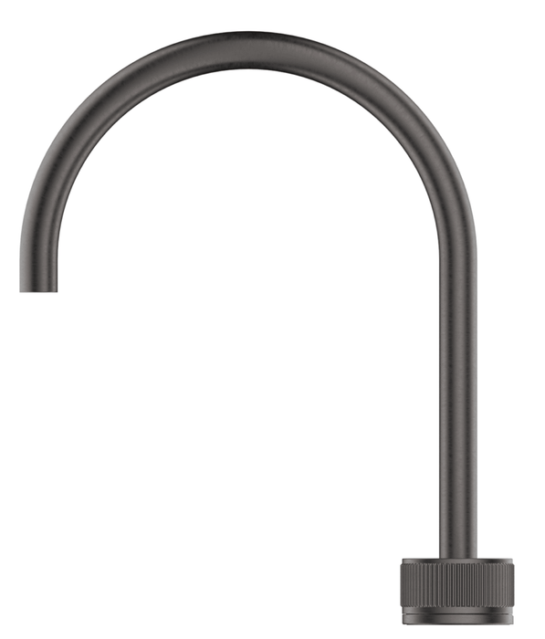 Mica Fluted Gooseneck Hob Sink/Basin Mixer Set Gunmetal - HSK-6-NR-GM