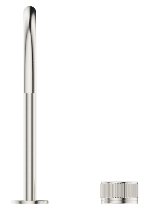 Mica Fluted Gooseneck Hob Sink/Basin Mixer Set Brushed Nickel - HSK-6-NR-BN