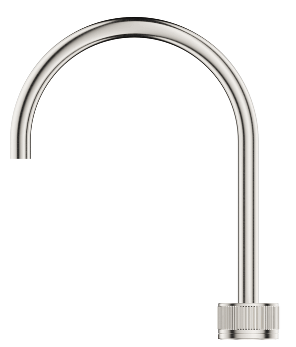 Mica Fluted Gooseneck Hob Sink/Basin Mixer Set Brushed Nickel - HSK-6-NR-BN