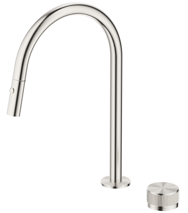 Mica Fluted Pull-Out Hob Mixer Set Brushed Nickel - HSK-6-NR-PO-BN