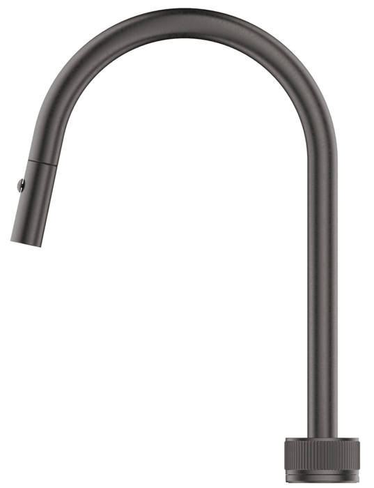 Mica Fluted Pull-Out Hob Mixer Set Gunmetal - HSK-6-NR-PO-GM