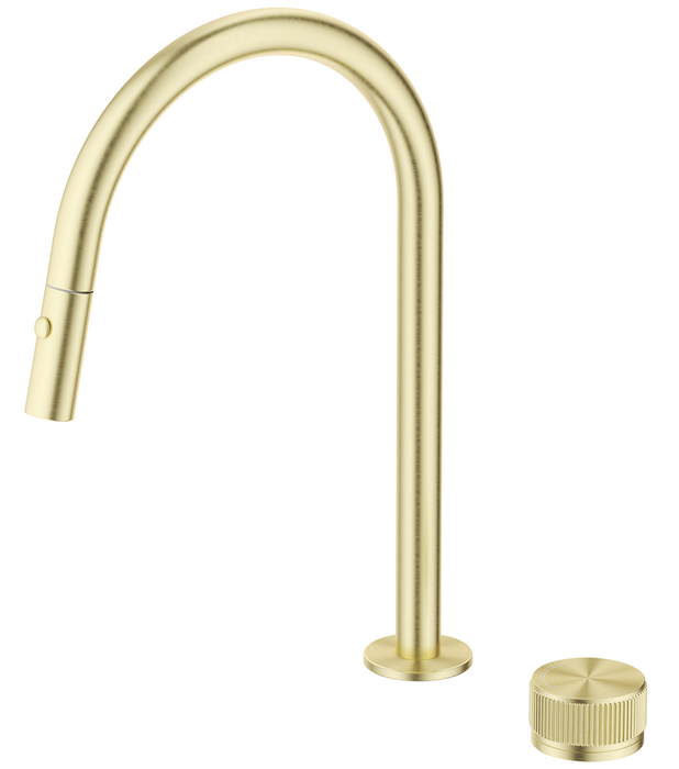 Mica Fluted Pull-Out Hob Mixer Set French Gold - HSK-6-NR-PO-FG