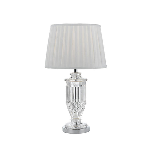Buy Table Lamps Australia Adria 1 Light Table Lamp Chrome & Clear White - ADRIA TL-CHWH