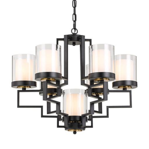 Buy Chandeliers Australia Alvarez 7 Light Pendant Black, Opal, Clear - ALVAREZ PE61-BK