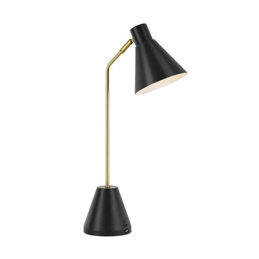 Buy Desk Lamps Australia Ambia 1 Light Desk Lamp USB 140mm Brass Matt, Black - AMBIA TL.U-BK