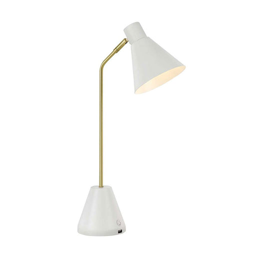 Buy Desk Lamps Australia Ambia 1 Light Desk Lamp USB 140mm Brass Matt, White - AMBIA TL.U-WH