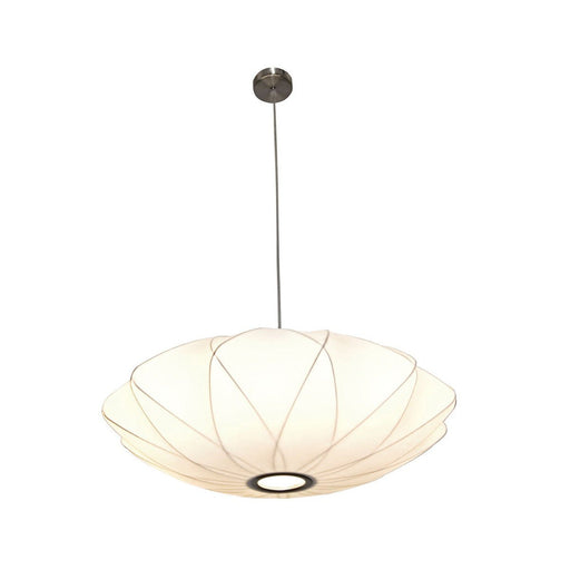 Buy Pendant Lights Australia Aragon 1 Light Pendant 350mm Nickel, White - ARAGON PE35-WH