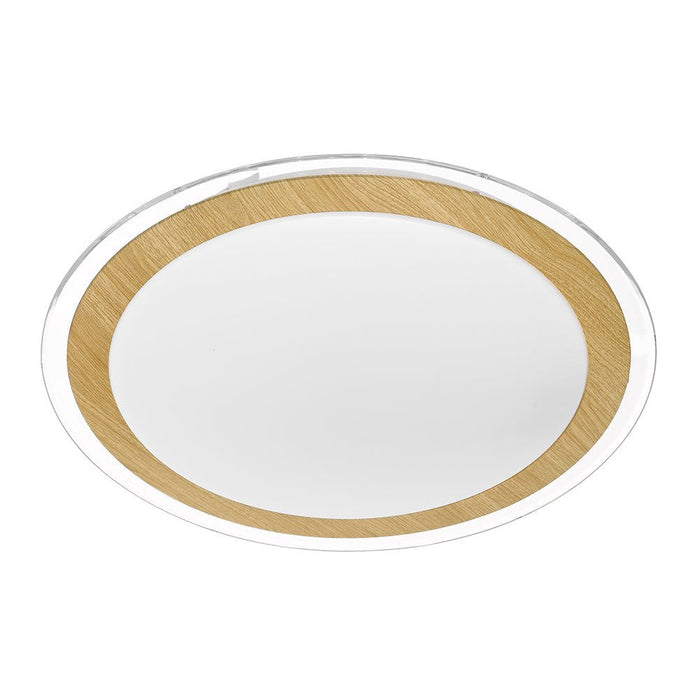 Buy LED Oyster Lights Australia Astrid LED Oyster Light 30W Tri-Colour 430mm Satin, Oak, Clear - ASTRID OY43-OK3C