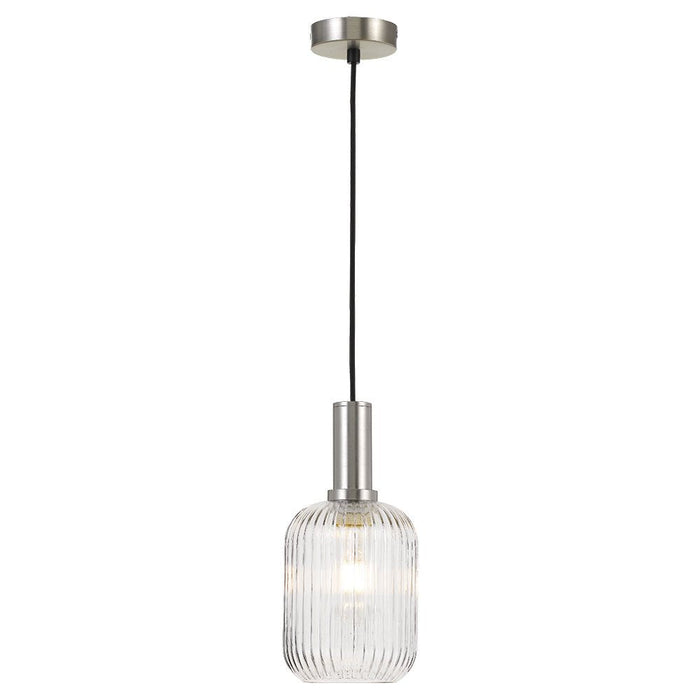 Buy Mini Pendants Australia Bonura 1 Light Pendant 140mm Nickel & Clear - BONURA PE14-NKCL