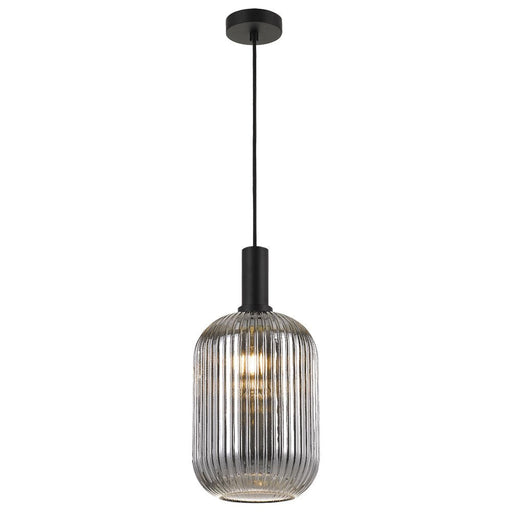 Buy Pendant Lights Australia Bonura 1 Light Pendant 200mm Black & Smoke - BONURA PE20-BKSM