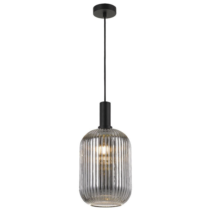Buy Pendant Lights Australia Bonura 1 Light Pendant 200mm Black & Smoke - BONURA PE20-BKSM
