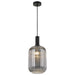 Buy Pendant Lights Australia Bonura 1 Light Pendant 200mm Black & Smoke - BONURA PE20-BKSM