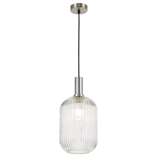 Buy Pendant Lights Australia Bonura 1 Light Pendant 200mm Nickel & Clear - BONURA PE20-NKCL
