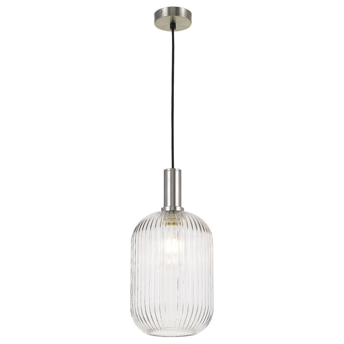 Buy Pendant Lights Australia Bonura 1 Light Pendant 200mm Nickel & Clear - BONURA PE20-NKCL