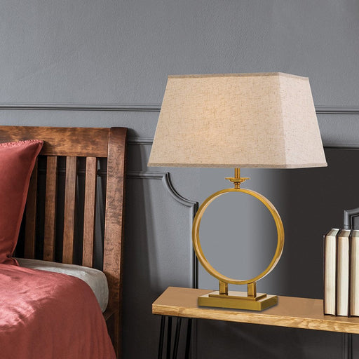 Buy Table Lamps Australia Brena 1 Light Table Lamp Antique Gold, Cream - BRENA TL-AG+CRM