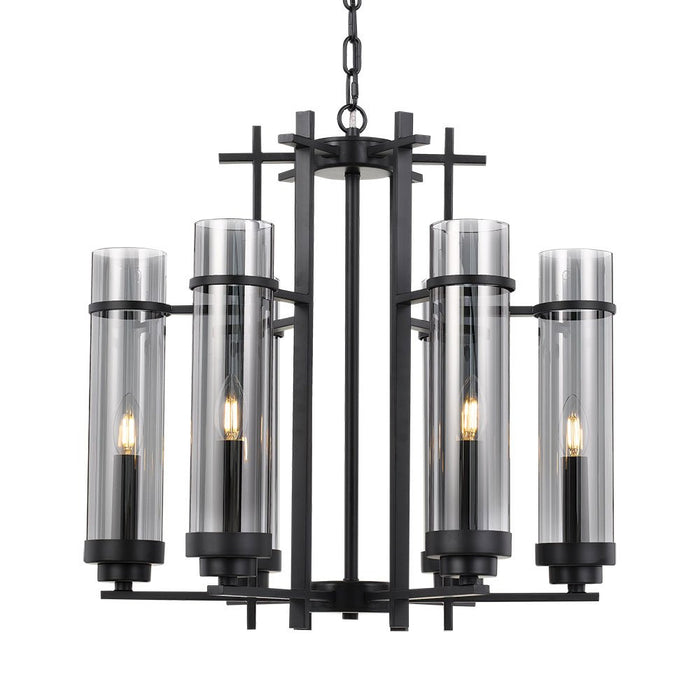 Buy Chandeliers Australia Burgess 6 Light Pendant Black, Smoke - BURGESS PE06-BK