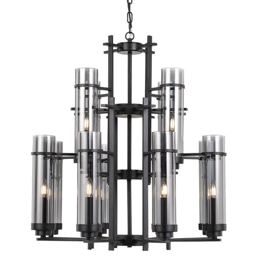 Buy Chandeliers Australia Burgess 12 Light Pendant Black, Smoke - BURGESS PE84-BK