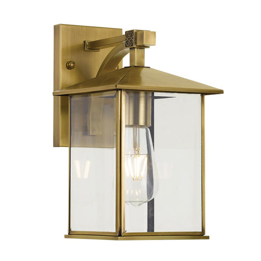 Buy Outdoor Wall Lanterns Australia Coby 1 Light Wall Light 180mm IP44 Brass, Clear - COBY EX18-BRS