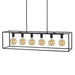 Buy Island Pendant Lights Australia Collins 6 Light Pendant Black Matt - COLLINS PE6-BK
