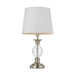 Buy Table Lamps Australia Crest 1 Light Table Lamp Nickle, Clear, White - CREST TL-NK+WH