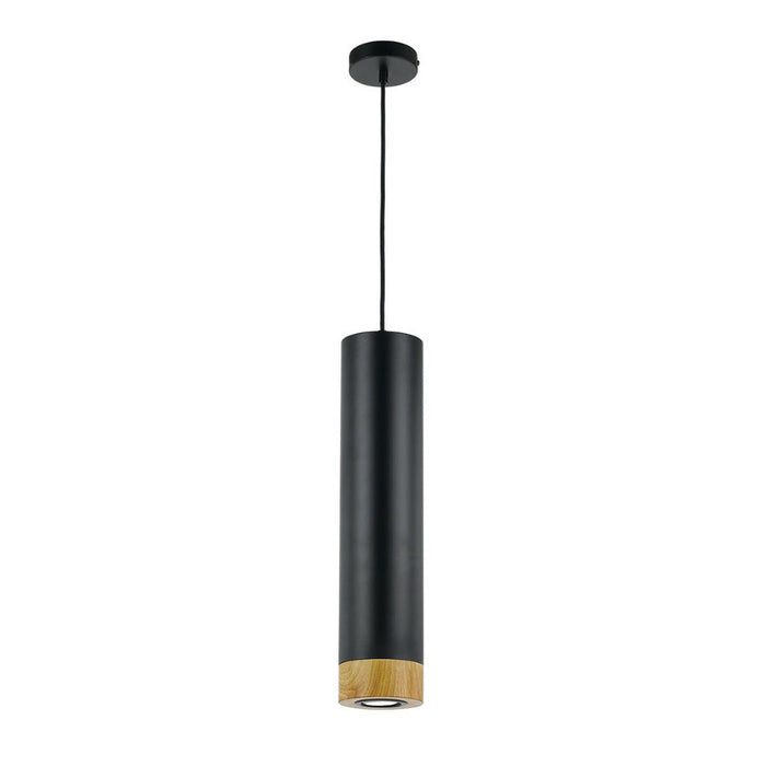 Buy Mini Pendants Australia Dakota 1 Light Pendant 120mm Black, Oak - DAKOTA PE-BK+OK