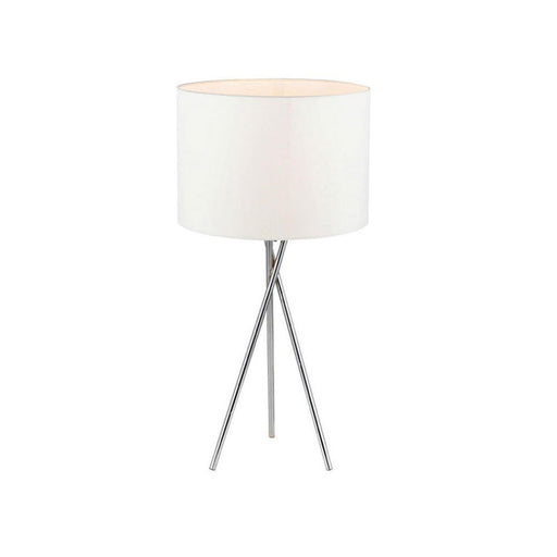 Buy Table Lamps Australia Denise 1 Light Table Lamp Chrome & White - DENISE TL-CH+WH