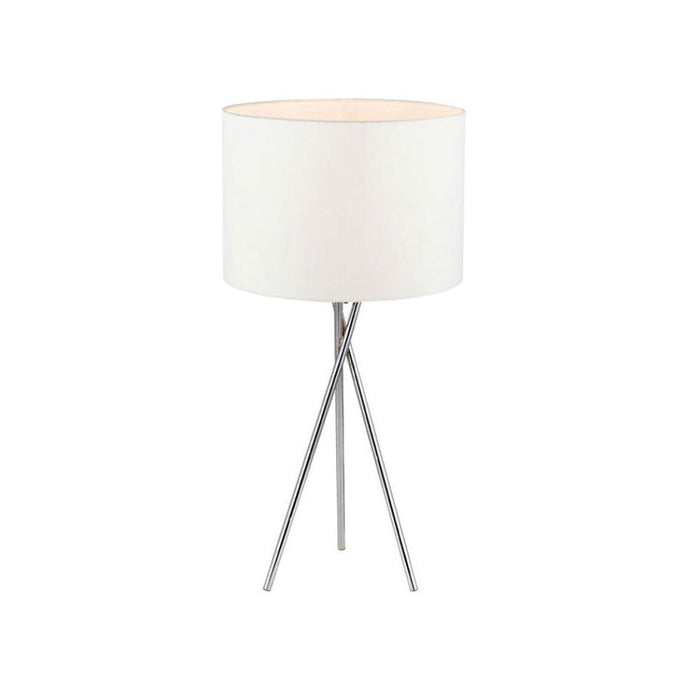 Buy Table Lamps Australia Denise 1 Light Table Lamp Chrome & White - DENISE TL-CH+WH
