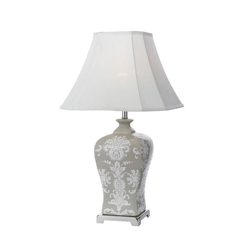 Buy Table Lamps Australia Dono 1 Light Table Lamp 330mm Grey & White - DONO TL35-GRY