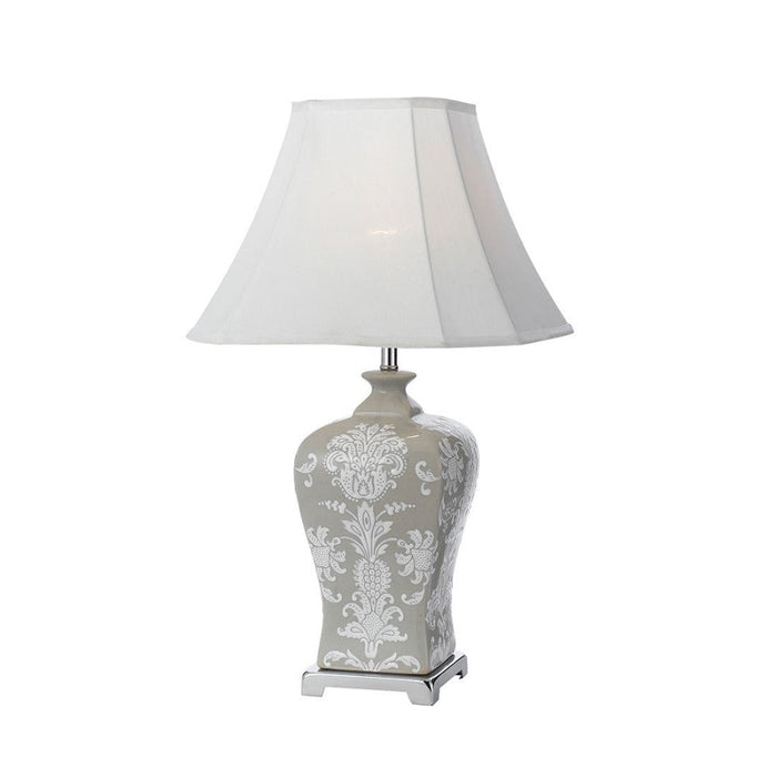 Buy Table Lamps Australia Dono 1 Light Table Lamp 330mm Grey & White - DONO TL35-GRY