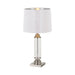 Buy Table Lamps Australia Dorcel 1 Light Table Lamp Nickel, Clear & White, Silver - DORCEL TL-NK+CL