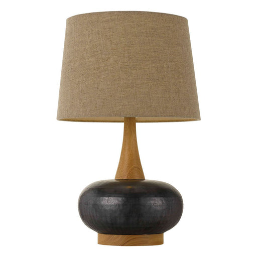 Buy Table Lamps Australia Earl 1 Light Table Lamp Black, Oak & Cream - EARL TL-BKOK