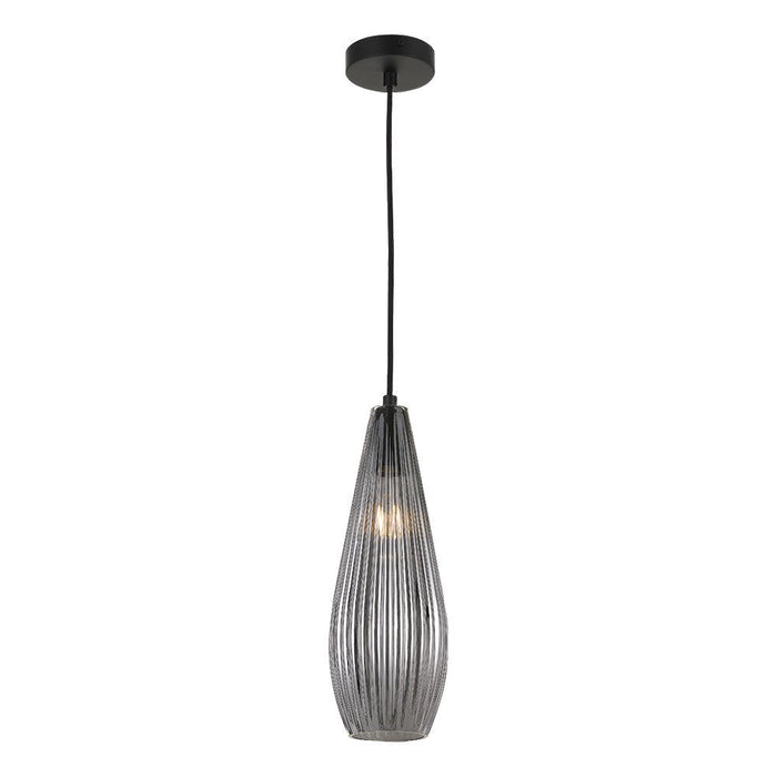 Buy Mini Pendants Australia Elkin 1 Light Pendant 120mm Black & Smoke - ELKIN PE12-BKSM