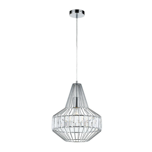 Buy Pendant Lights Australia Elmas 1 Light Pendant 320mm Chrome & Clear Beads - ELMAS PE32-CH+CL